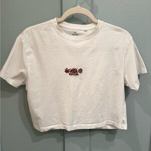 Rip Curl White Tee with brown Logo